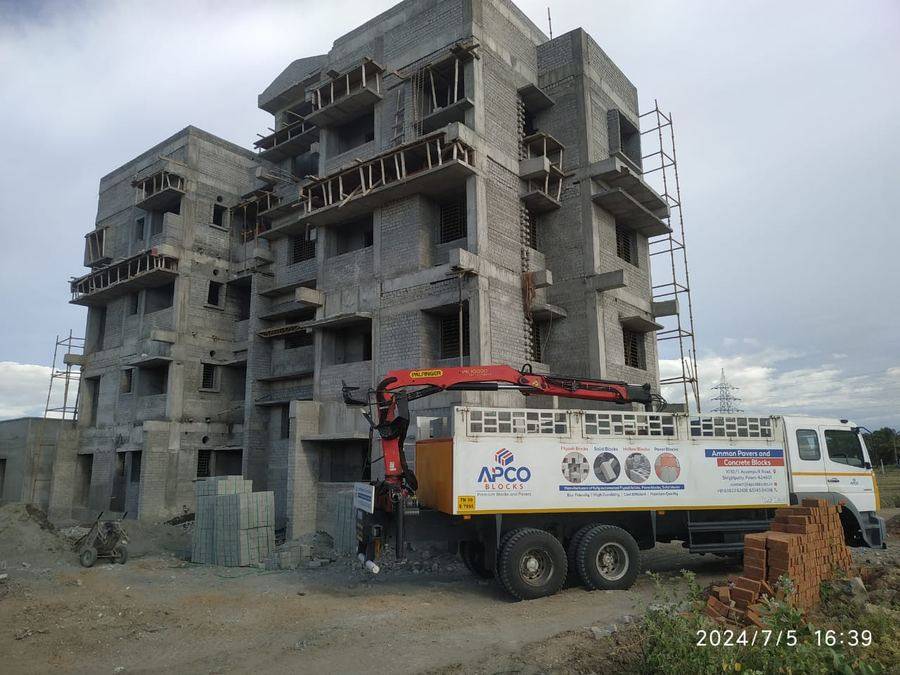 APCO branded truck at multi-storey building site 2024